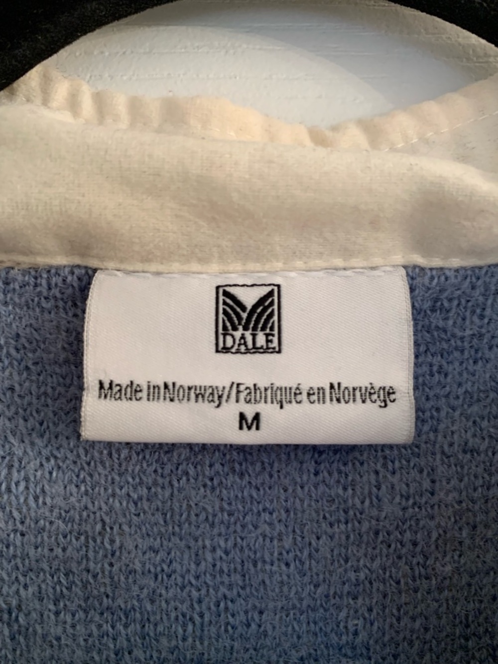 Dale of Norway Cream and Light Blue Knit Sweater Detail - Picture 5 of 7
